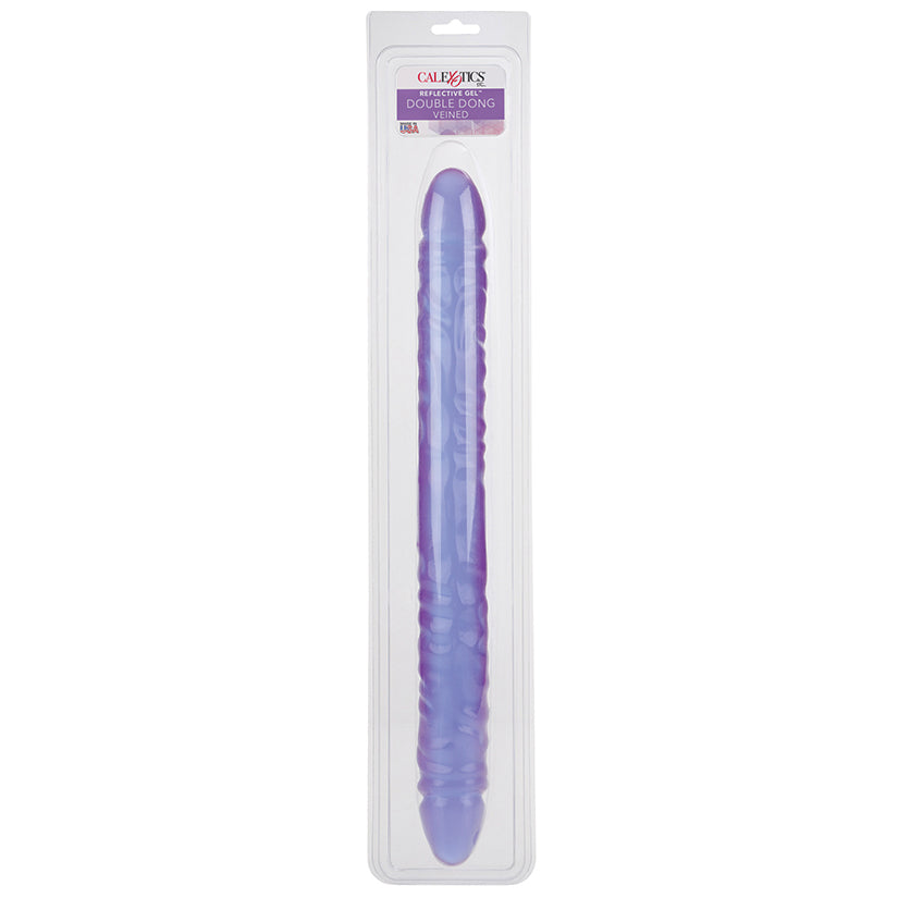 Reflective Gel Veined Double Dong-Purple 18"