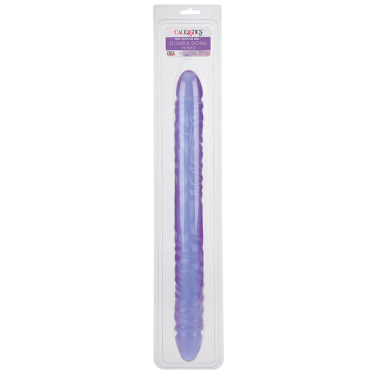 Reflective Gel Veined Double Dong-Purple 18"