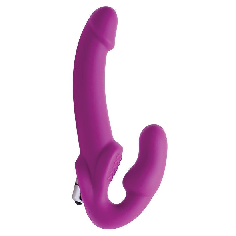 Strap U Evoke Vibrating Strapless Silicone Strap On Dildo