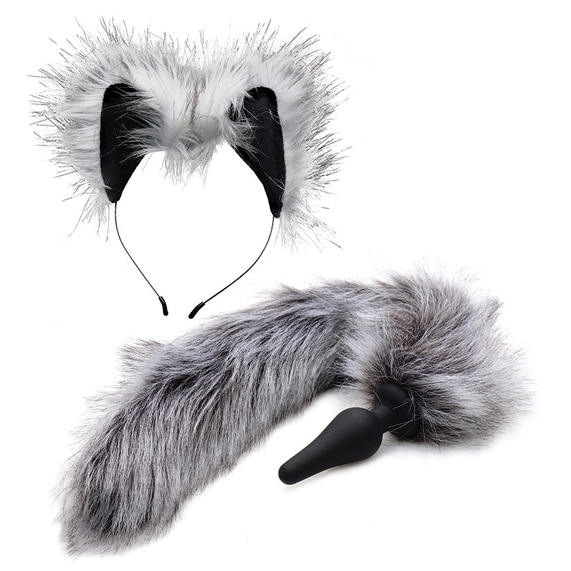 Tailz Wolf Tail And Ears Set-Grey