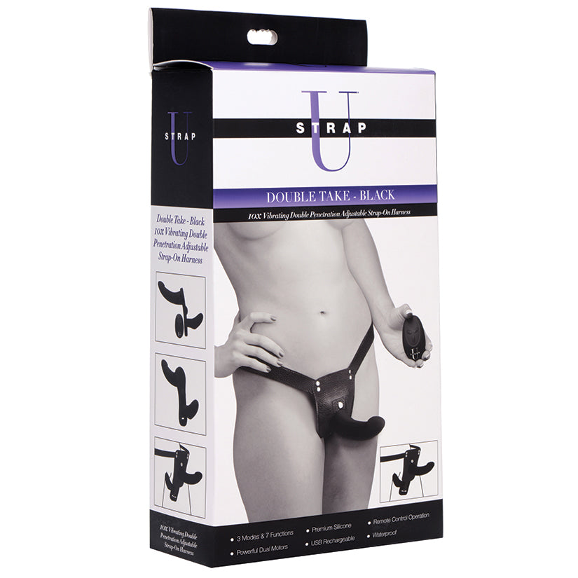 Strap U Double Take 10X Vibrating Double Penetration Strap-On