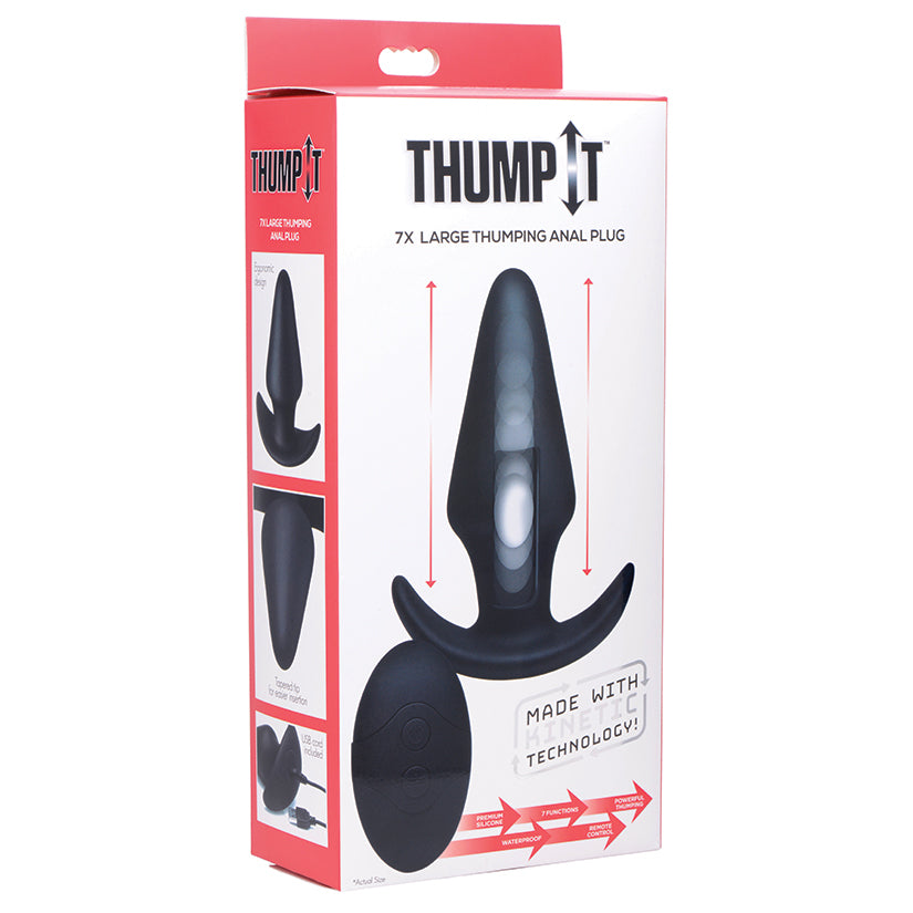 Thump-It Silicone Remote Control Butt Plug Black