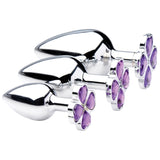 Booty Sparks Violet Flower Gem Anal Plug Set