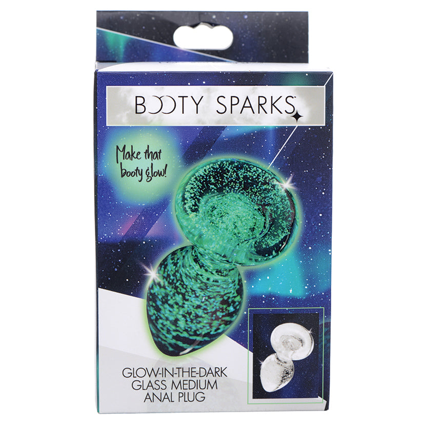 Booty Sparks Glow-In-The-Dark Glass Anal Plug