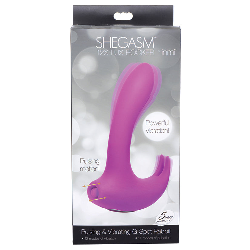 Shegasm 12x Lux Rocker Pulsing And Vibrating G-Spot Rabbit-Purple