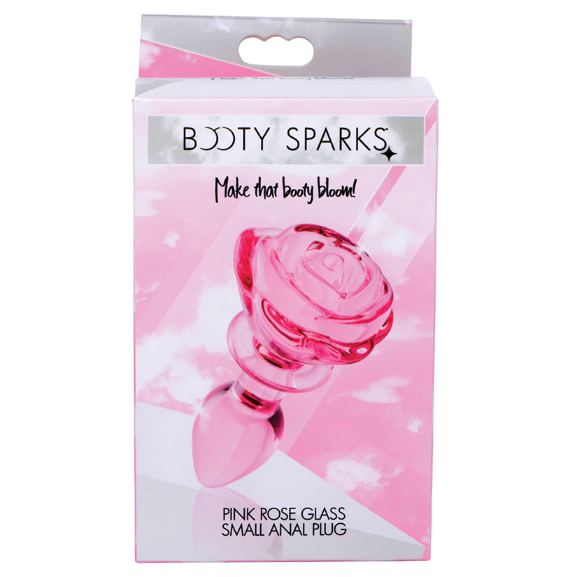 Booty Sparks Pink Rose Glass Anal Plug